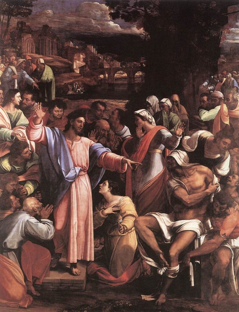 Christ raising Lazarus from the dead.
