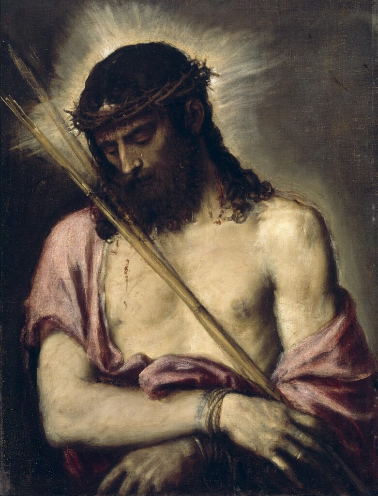 Titian Ecce Homo, Christ crowned with thorns.
