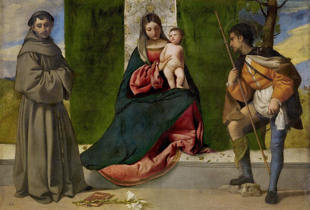 Titian Virgin and Child with Saint Anthony of Padua and Saint Roch.